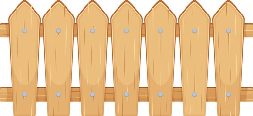 Farm fence. Retro wooden board decorative barrier