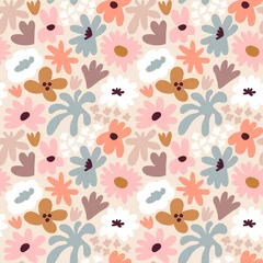 Gardinen Kinderzimmer Muster  Abstract seamless pattern with cute hand drawn meadow flowers. Fashion stylish natural background.  © Oleksandra