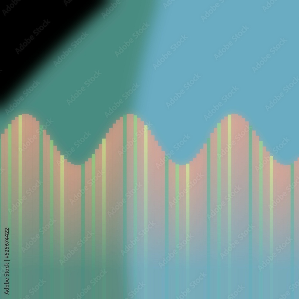 Poster abstract colorful illustration of stylized sound frequency equalizer element rainbow lines and wave