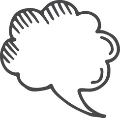 Speech cloud doodle. Comic text balloon line icon