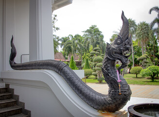 black serpent statue It is revered by those who see it in religion, is an Asian-style sculpture.