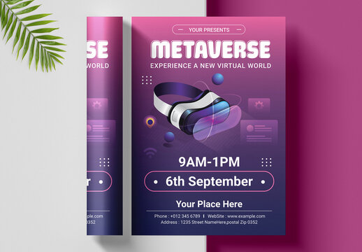 Metaverse 3D Flyer Design Layout