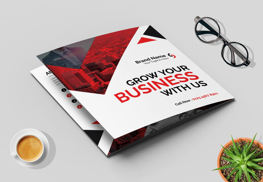 Brochure with Red Color Accents