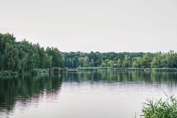 Picturesque view of Heidesee in Halle, Saxony-Anhalt, Germany