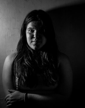 white woman with side light