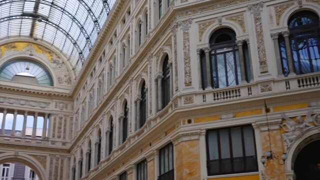 Galleria Umberto I shopping gallery in Naples, Italy.