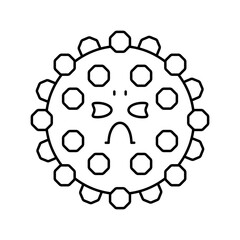 microorganism bacteria virus line icon vector illustration