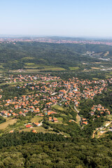 Fototapeta na wymiar Landscape from Avala Tower near city of Belgrade, Serbia