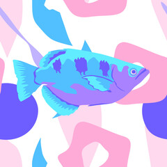 Fashion minimal illustration. stylish fish. Ocean lover concept