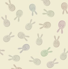 Cute bunnies  background.Multicolored illustration. Hare