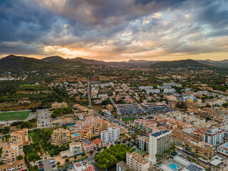 Cloudy Sunset in Cala Millor, Mallorca from Drone
Mallorca, Spain Aerial Photo