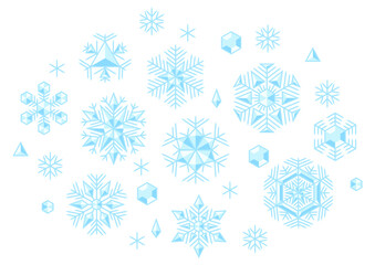 Winter background with snowflakes. Merry Christmas and Happy New Year card.