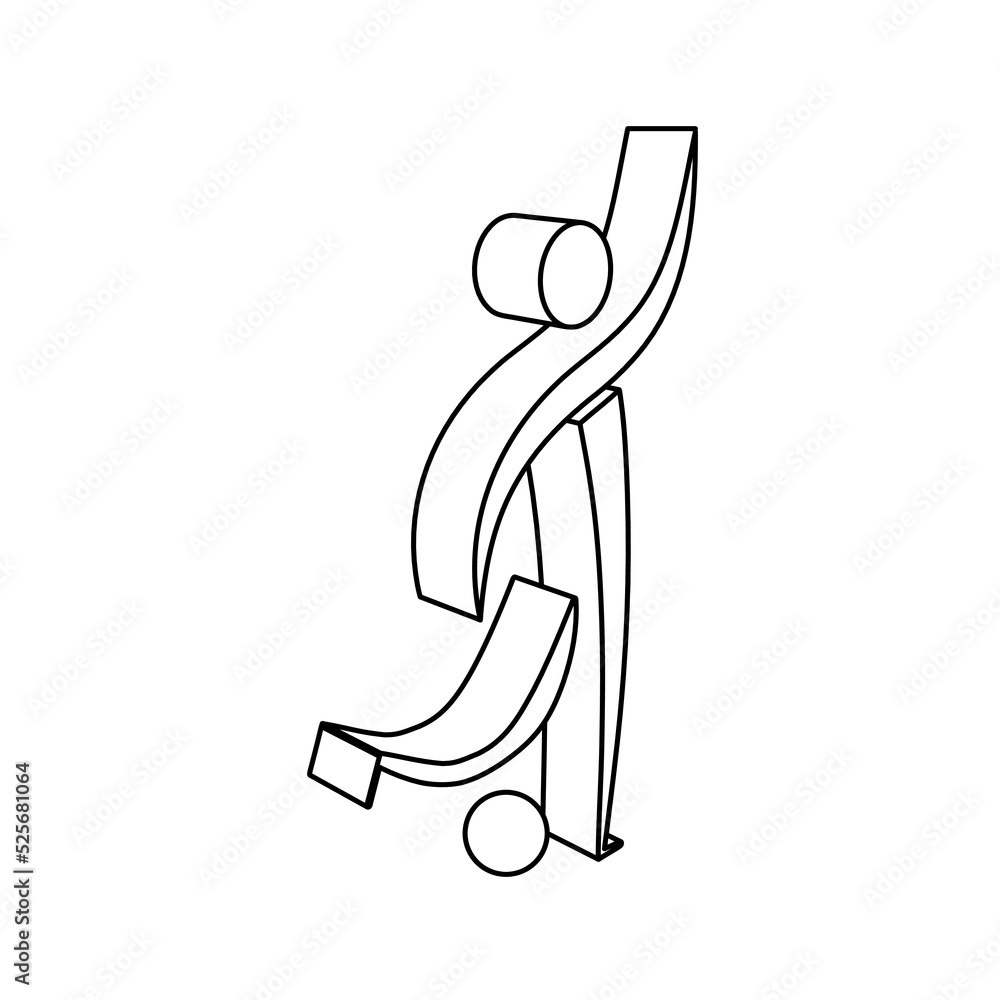 Poster the outline of a large football soccer symbol is made with black lines. 3d view of the object in per