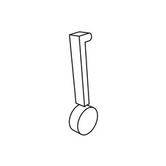 The outline of a large gyroscooter is made with black lines. 3D view of the object in perspective. Vector illustration on white background
