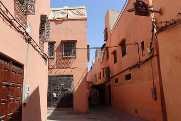 Street in the Mellah, the Jewish Quarter of Marrakech (Morocco)
