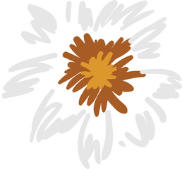 Beautiful Hand drawn Meadow floral illustrations element PNG file