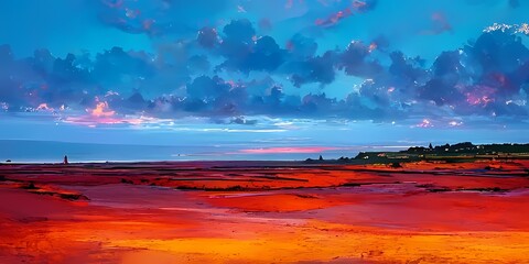 Fototapeta na wymiar Sunset on the french atlantic coast in SoulacsurMer 
