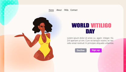 world vitiligo day another kind of beauty love yourself accept your body woman in bikini with vitiligo skin disease