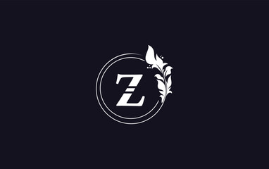 Golden leaf circle and creative logo design vector with the letters for professional brand and business Z