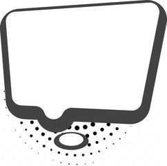 Speech bubble template. Blank black line balloon