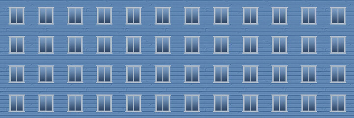Seamless pattern of white window frames on blue background.