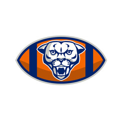 Cougar Mountain Lion Football Ball Retro