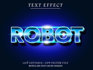 3D Robot Vector Text Effect. Mockup Editable Text effect