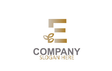 Letter E Golden Design Business Concept