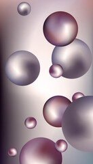 Metal balls are flying around. Cover design, creative background