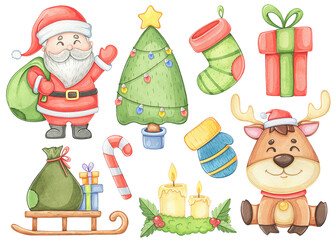 Christmas cute watercolor clipart