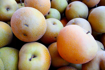Asian Pears all at a market