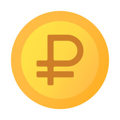 3D ruble coin icon. Concept Currency exchange, Business financial investment and Stock Market investment. Russian Coin. Bank payment. Symbol Ruble token. Financial operations. Cash sign. Money Gold.