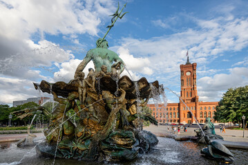 Rotes Rathaus (Red Town Hall) - Berlin, Germany - obrazy, fototapety, plakaty