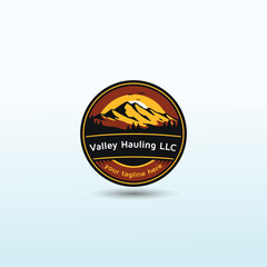 Feeling of being in valley oversight of mountains vector logo design