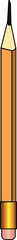 Pencil with eraser - vector full color picture. Graphite wooden pencil, picture