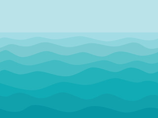 Fototapeta premium Abstract vector seamless background with blue waves. Vector blue pattern.