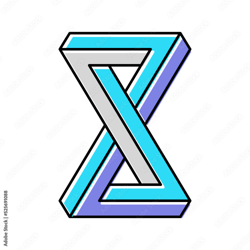 Poster object impossible geometric shape color icon vector illustration
