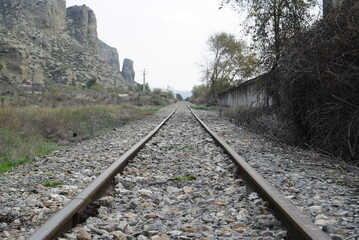 Fototapeta na wymiar tracks in the countryside