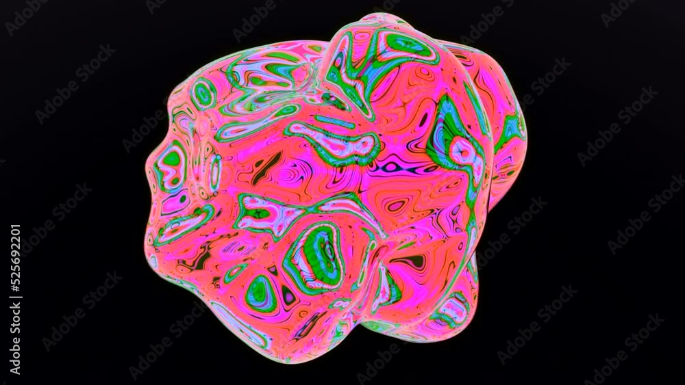 Poster black background. design.neon pink spot revolving around itself in abstraction.