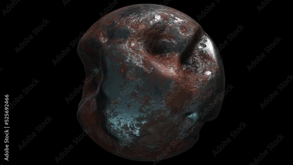 Aufkleber realistic looping 3d animation of the morphing damaged and corroded rusty silver metal aged weathere