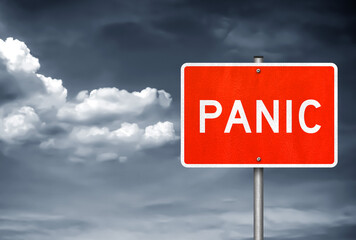 Panic - road sign warning
