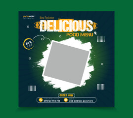 Square Delicious Food post banner template