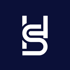 HS SH Logo Design , Initial Based SH HS Icon