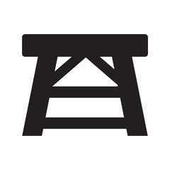 Best wood sitting tool icon | Black Vector illustration |