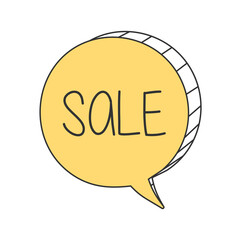 Speech bubble shaped banner, price tag, sticker, badges, sale text