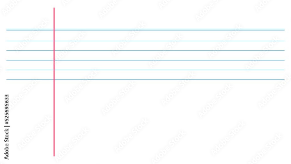 Aufkleber blank loose leaf notebook paper background. realistic line paper note. lined vector horizontal illus