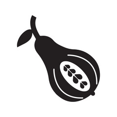 Avocado fresh pear fruit icon | Black Vector illustration |