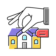 assistance rental property estate home color icon vector illustration