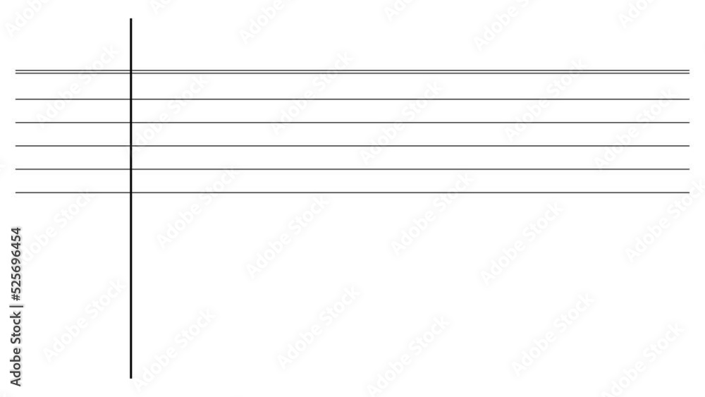Aufkleber blank loose leaf notebook paper background. realistic line paper note. lined vector horizontal illus