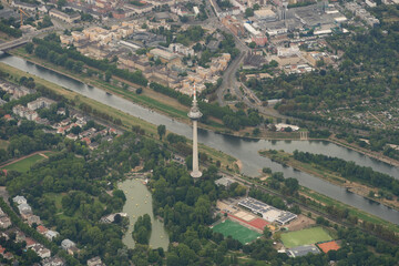 City of Mannheim in Germany seen from above